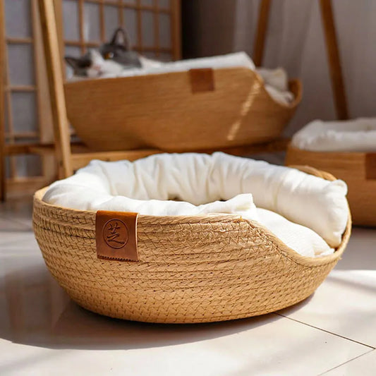 Handmade Bamboo Cat & small Dog Bed